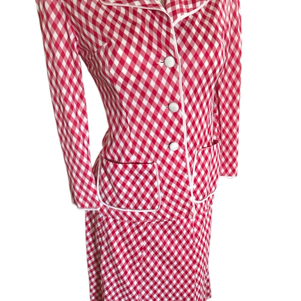 1970s RED GINGHAM 2Piece SUIT